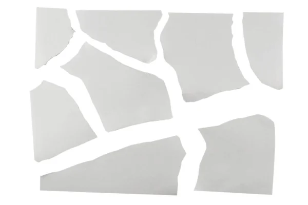 Lege Stukjes Wit Papier Geïsoleerd Ruimte Voor Tekst Ontwerp — Stockfoto