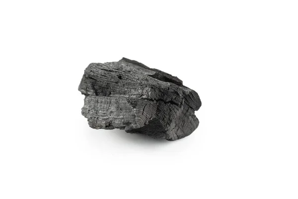 Black Oak Coal Isolated White Background — Stock Photo, Image