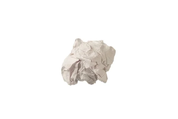 Verfrommeld Wit Papier Geïsoleerd Witte Achtergrond Kopieerruimte — Stockfoto