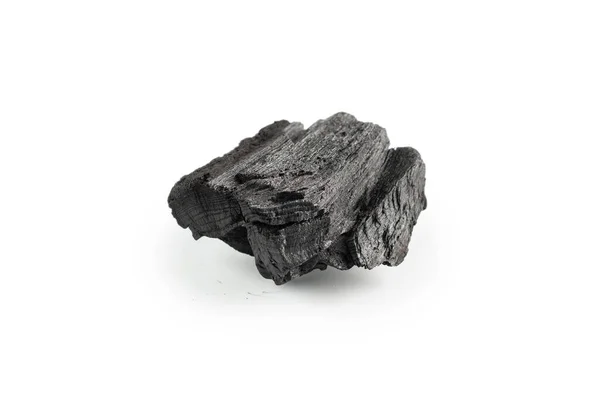 Black Oak Coal Isolated White Background — Stock Photo, Image