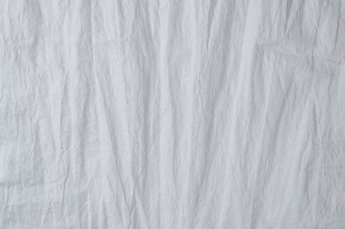 Buruşmuş beyaz kağıt arka plan. Üst Manzara. Boşluğu kopyala. 