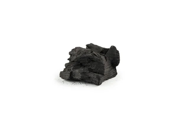 Black Oak Coal Isolated White Background — Stock Photo, Image