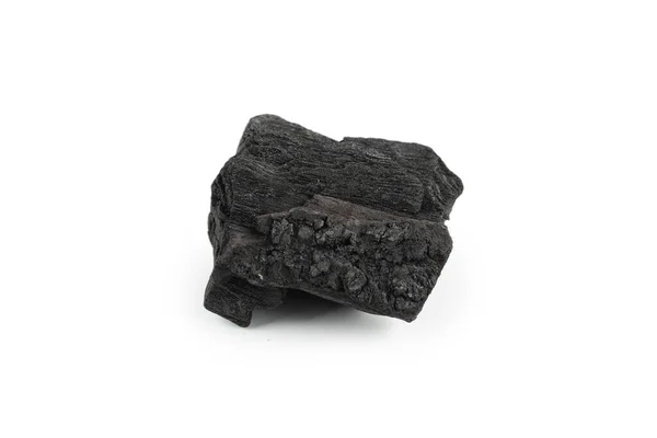 Black Oak Coal Isolated White Background — Stock Photo, Image