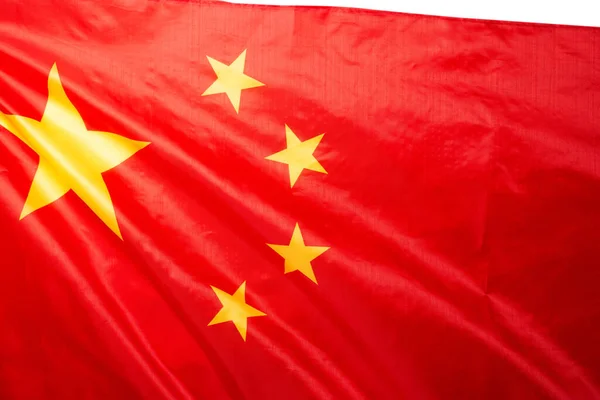 Bandeira China Agitando Como Pano Fundo Isolados — Fotografia de Stock