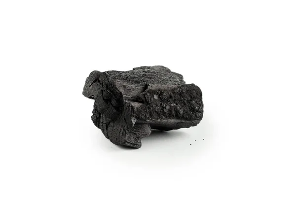 Black Oak Coal Isolated White Background — Stock Photo, Image