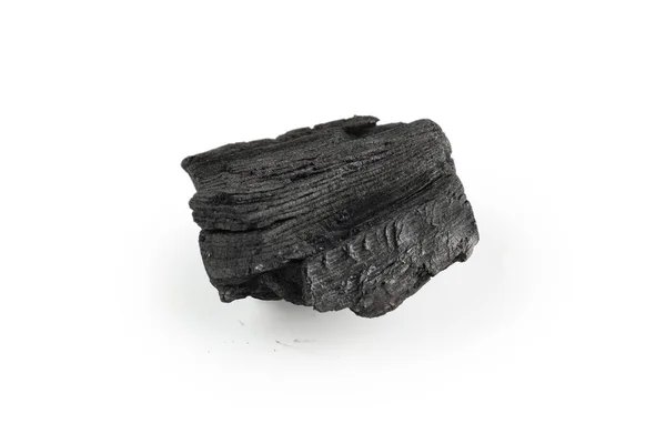 Węgiel Czarnego Dębu Izolowany Białym Tle — Zdjęcie stockowe