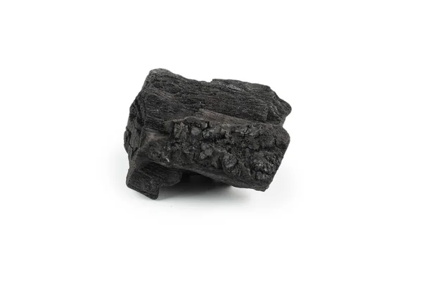 白色背景上隔离的黑橡木煤 — 图库照片