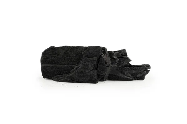 Черный Дуб Уголь Изолирован Белом Фоне — стоковое фото