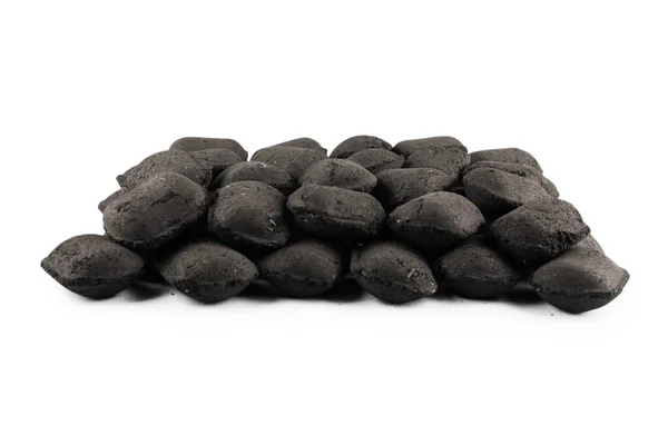 Black Oak Coal Isolated White Background — Stock Photo, Image