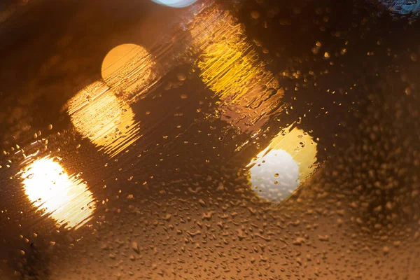 Fond Flou Avec Des Gouttes Pluie Des Lumières — Photo