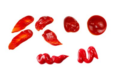 Kırmızı sos beyaz arka planda izole edilmiş. Ketçap..