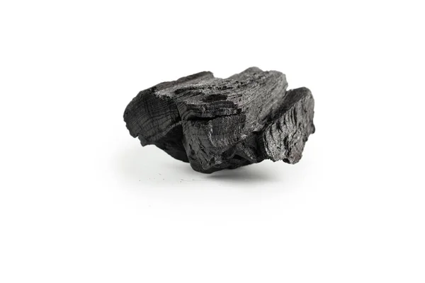 Black Oak Coal Isolated White Background — Φωτογραφία Αρχείου