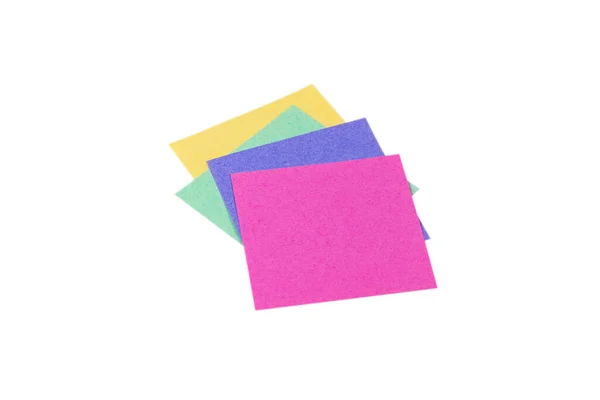 Een Sticker Een Paperclip Geïsoleerd Een Witte Achtergrond Kopieerruimte — Stockfoto