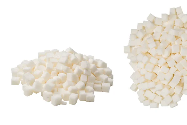 Una Pila Terrones Azúcar Aislados Sobre Fondo Blanco — Foto de Stock