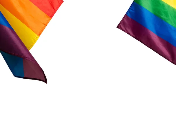 Радужный Флаг Качестве Фона Вид Сверху Флаг Лгбт — стоковое фото
