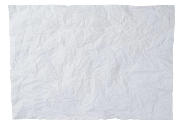 Zgniecione Białe Tło Papieru Widok Góry Przestrzeń Kopiowania — Zdjęcie stockowe