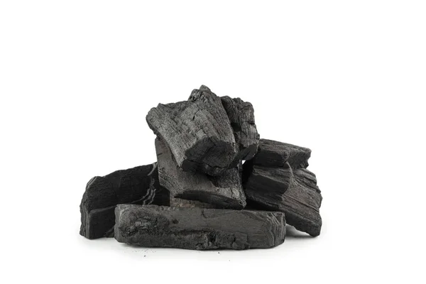 Black Oak Coal Isolated White Background — Stock Photo, Image