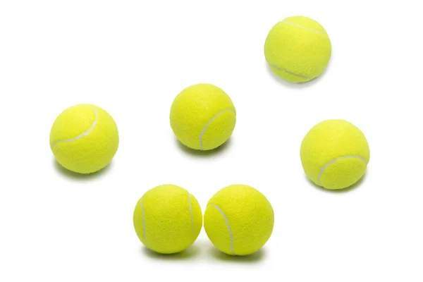 Balles Tennis Isolées Sur Fond Blanc — Photo