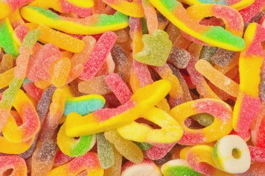 Çeşit çeşit şekerleme. Üst Manzara. Jöleli şekerler.