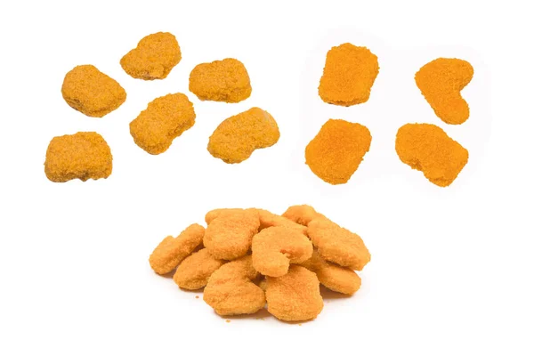 Nuggets Aislados Sobre Fondo Blanco —  Fotos de Stock