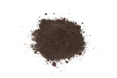 Beyaz arka planda izole edilmiş bitkiler için kara toprak. Yer deseni.