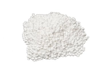 Beyaz arka planda izole edilmiş şeker ikame hapları. Üst görünüm. 