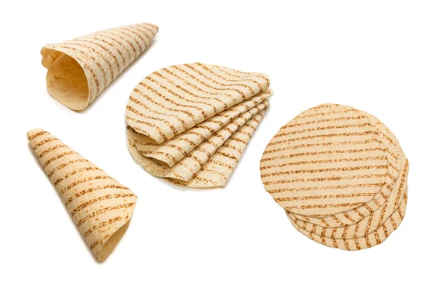 Gegrilde Pitta Brood Geïsoleerd Witte Achtergrond Bovenaanzicht — Stockfoto