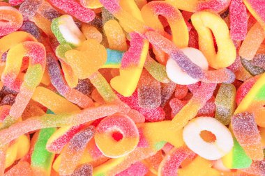 Çeşit çeşit şekerleme. Üst Manzara. Jöleli şekerler.