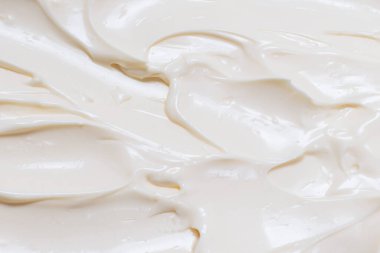 Beyaz krem şanti dokusu. Üst görünüm. 