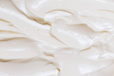 Beyaz krem şanti dokusu. Üst görünüm. 