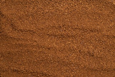 Arka planda izole edilmiş anlık kahve. Üst görünüm. 