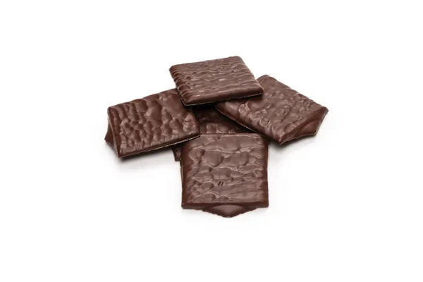 Mörk Choklad Godis Isolerad Vit Bakgrund — Stockfoto