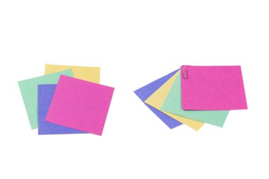 Beyaz arka planda izole edilmiş bir etiket ve ataç. Boşluğu kopyala. 