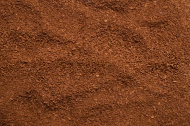 Arka planda izole edilmiş anlık kahve. Üst görünüm. 