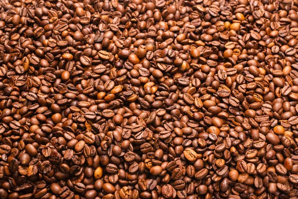 Kaffeebohnen Auf Weißem Hintergrund Ansicht Von Oben Textur Der Kaffeebohnen — Stockfoto