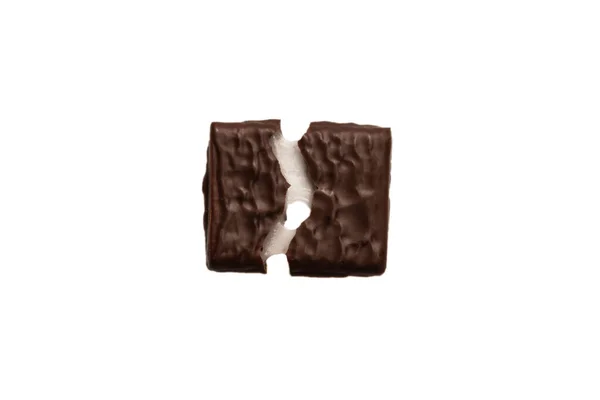 Bonbons Chocolat Noir Isolés Sur Fond Blanc — Photo