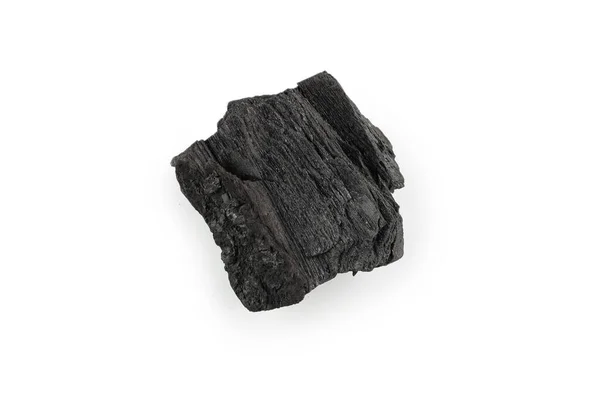 Black Oak Coal Isolated White Background — Φωτογραφία Αρχείου