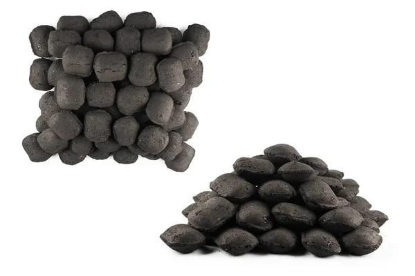 Black Oak Coal Isolated White Background — Stock Photo, Image