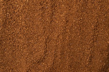 Arka planda izole edilmiş anlık kahve. Üst görünüm. 