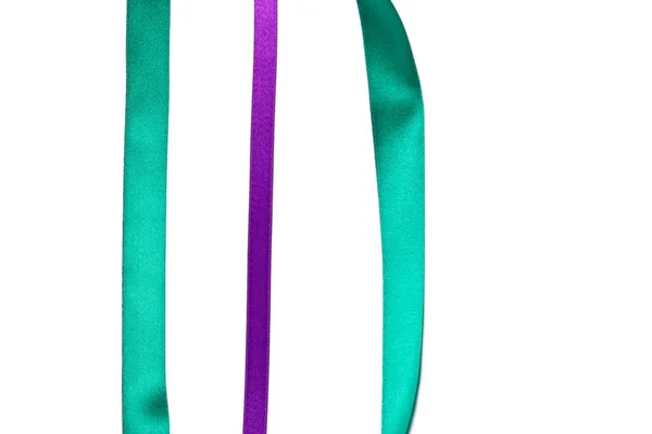 Light Green Ribbon Isolated White Background — Stock Photo, Image
