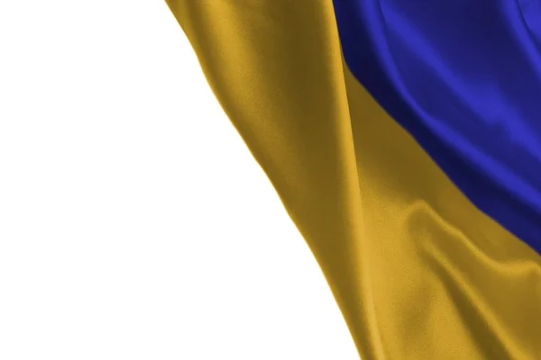 Drapeau Ukrainien Isolé Sur Fond Blanc Espace Copie — Photo