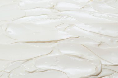 Beyaz krem şanti dokusu. Üst görünüm. 