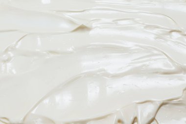 Beyaz krem şanti dokusu. Üst görünüm. 