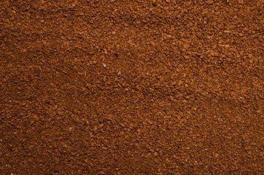 Arka planda izole edilmiş anlık kahve. Üst görünüm. 