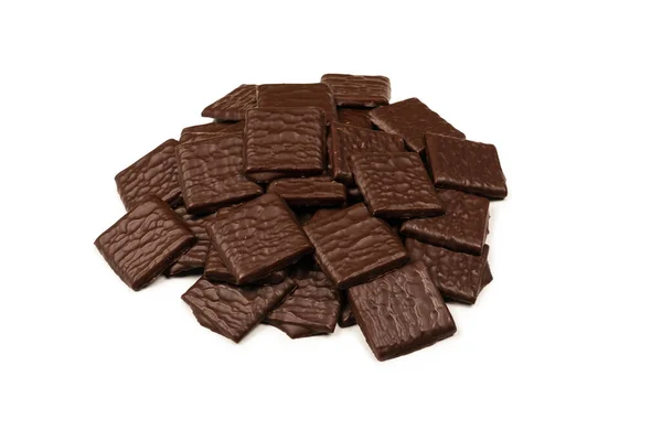 Mörk Choklad Godis Isolerad Vit Bakgrund — Stockfoto