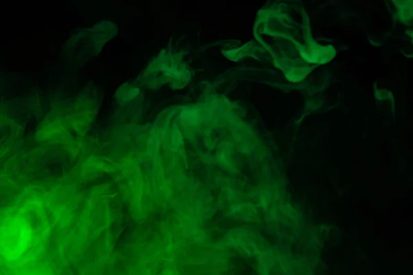 Vapor Verde Sobre Fondo Negro Copiar Espacio — Foto de Stock