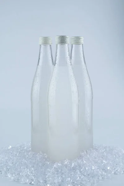 White Bottle Soda Drink Ice Isolated White Background — Foto Stock