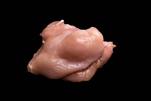 Surowy Filet Kurczaka Izolowany Czarnym Tle Widok Góry — Zdjęcie stockowe