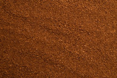 Arka planda izole edilmiş anlık kahve. Üst görünüm. 