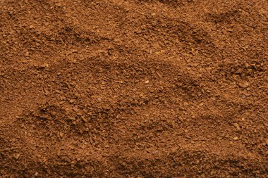 Arka planda izole edilmiş anlık kahve. Üst görünüm. 